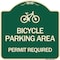 Signmission Bicycle Parking Area Permit Required W/ Graphic Heavy-Gauge Aluminum Sign, 18" x 18", G-1818-24324 A-DES-G-1818-24324 - alternate 1